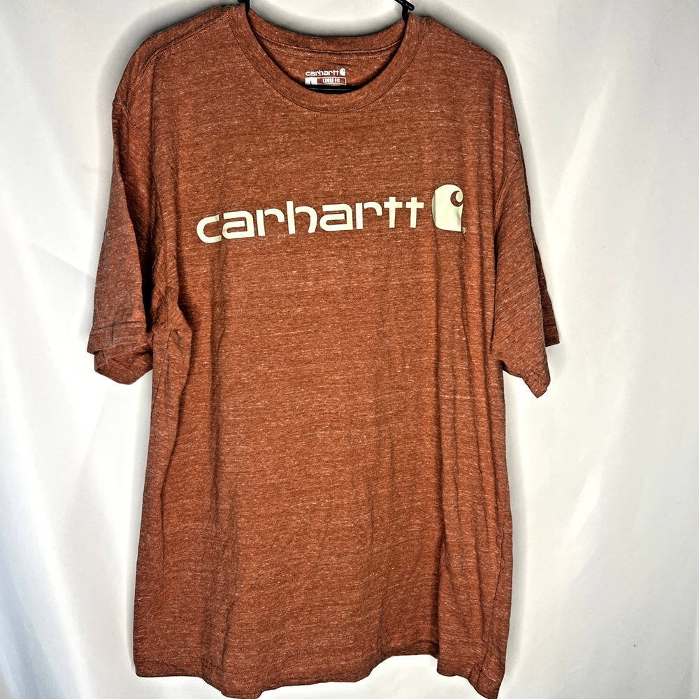Carhartt Mens Size Large Loose Fit Heavyweight Short Sleeve TShirt Orange